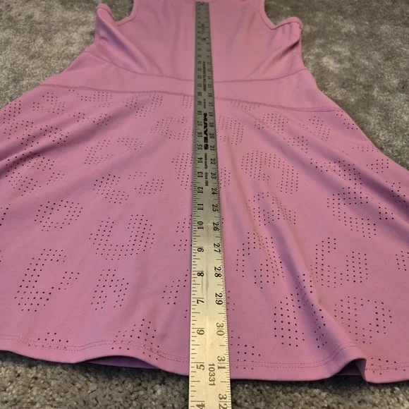 Sincerely Jules Active Pink Tennis Dress Med Sleeveless Quarter Zip Perforated - Picture 6 of 9